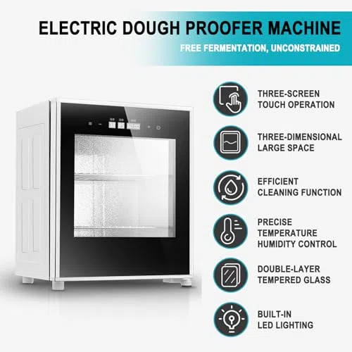 Prueba de masa de grado comercial con control de humedad, cámara de fermentación eléctrica para masa madre, baguette y ciabatta perfectas