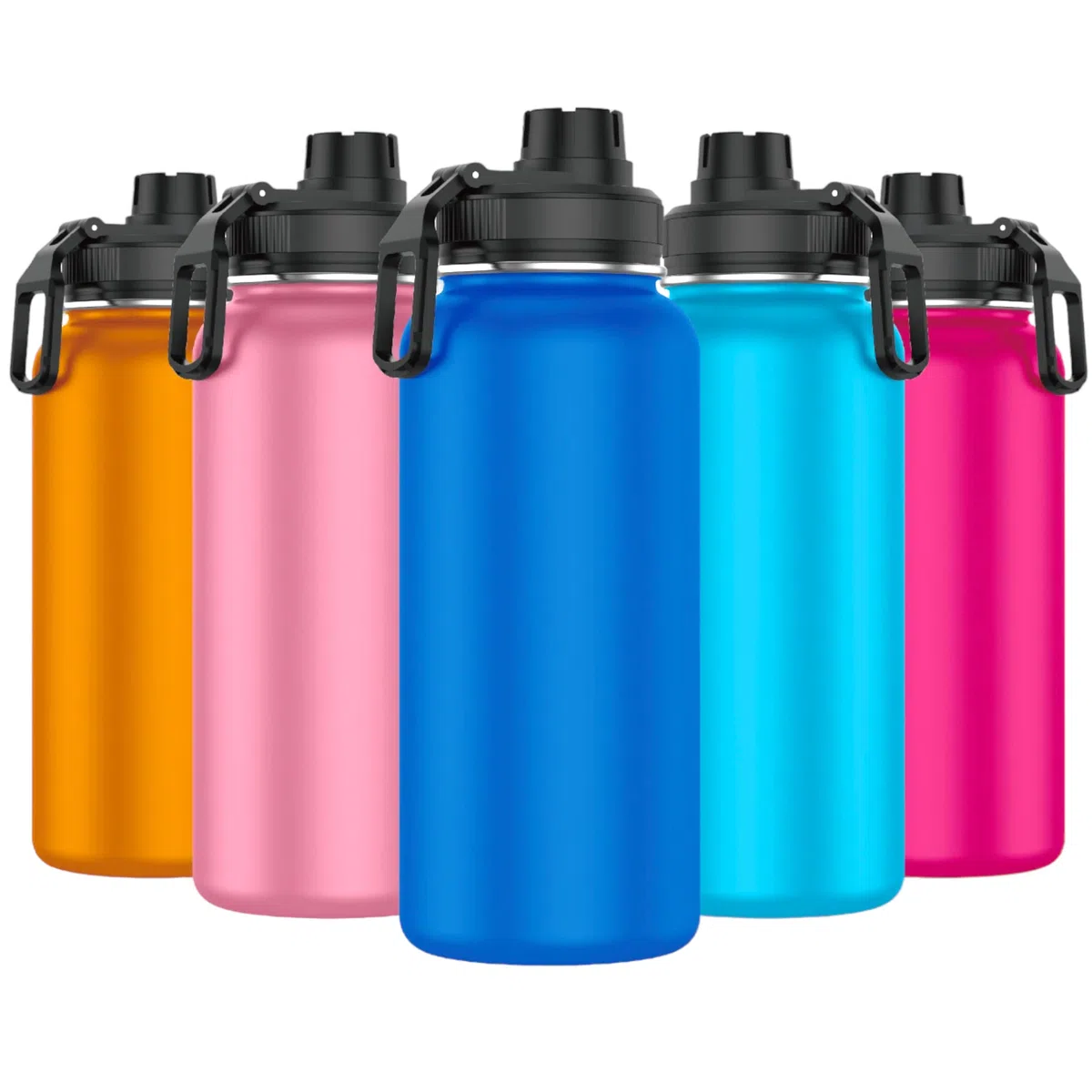 Mi Ko Mi Ka Botella de Agua de Acero Inoxidable - Botella Térmica Reutilizable Deportiva | Sin BPA | Mantiene Frio y Calor | Termo y Hermética - A Prueba de Fugas (1 Litro V2, Azul Cielo)