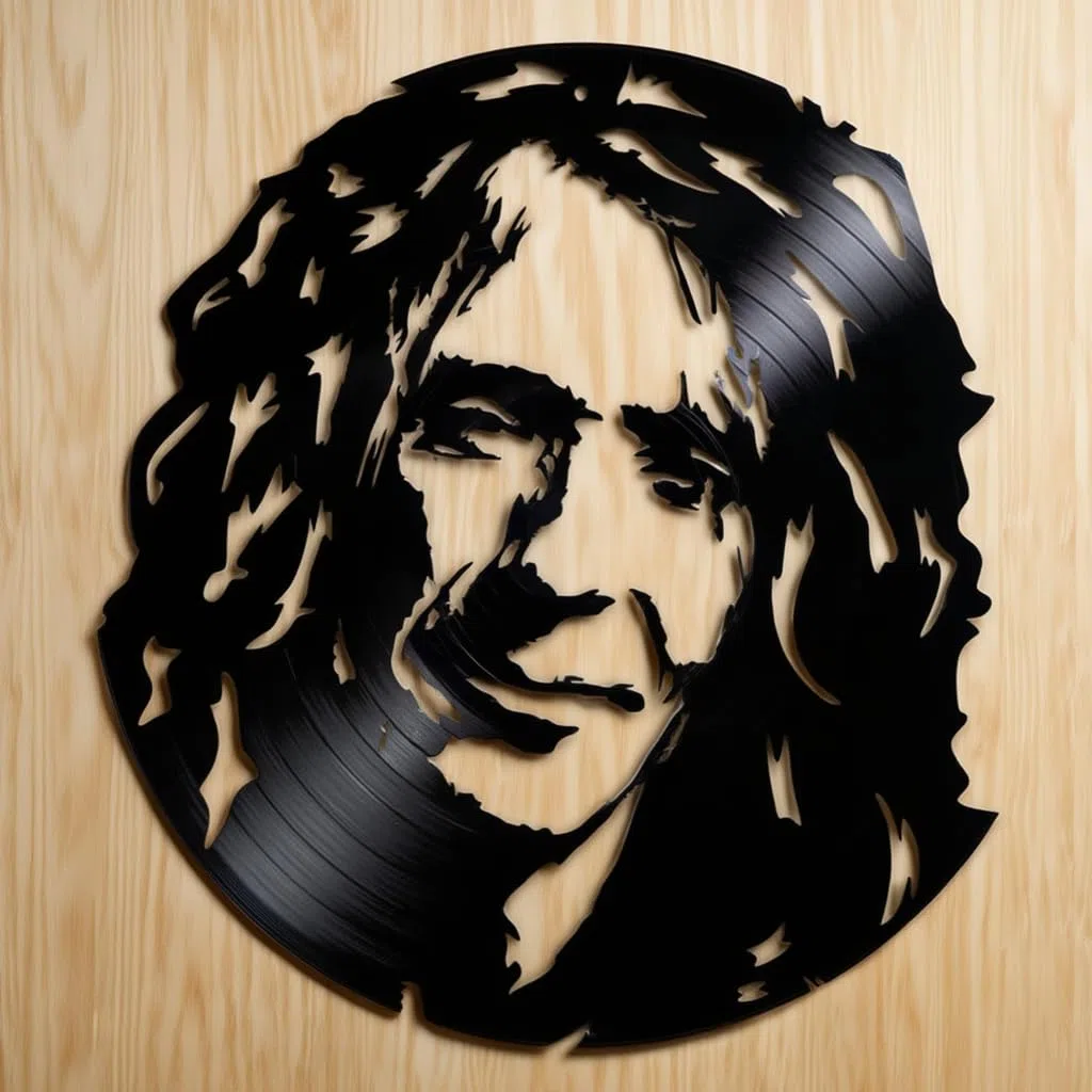 VINY WOODY Silueta de Disco de Vinilo Decoración de Pared Robe Iniesta, Arte de Pared Negro, LP 30 cm