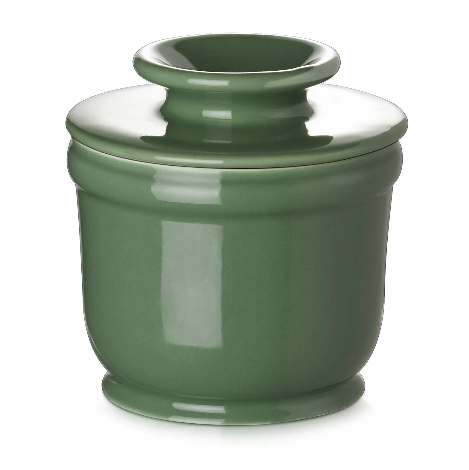 DOWAN Mantequera de Porcelana, Mantequera Francesa con Tapa para Mantequilla Fresca Suave, Recipiente para Mantequilla con Sabor Fresco, para la Manteca del Desayuno, Verde