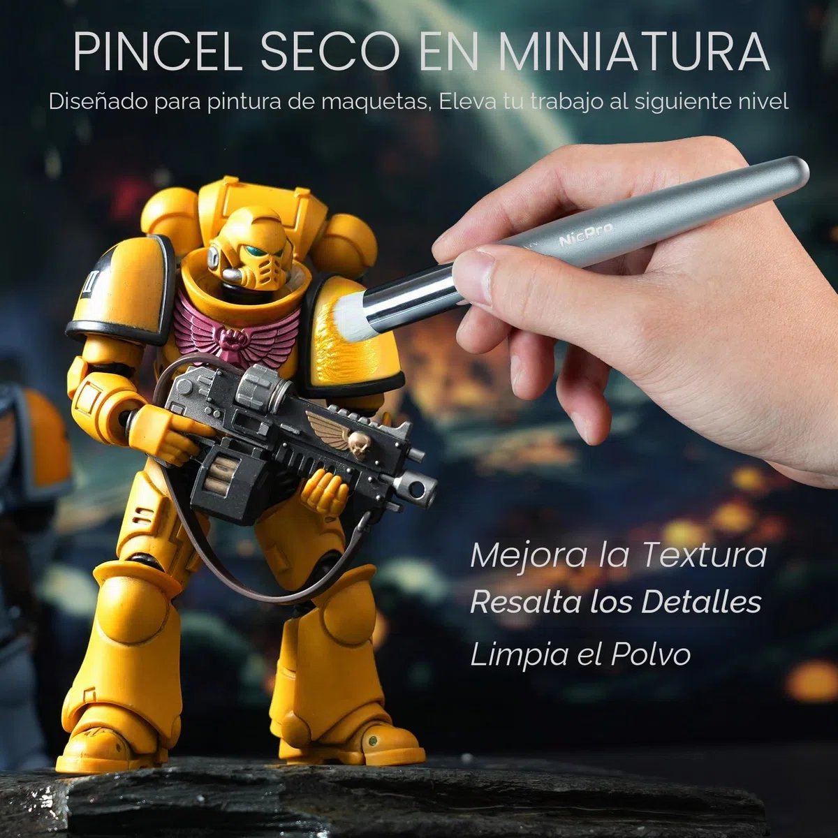 Nicpro Pinceles de Pintura en Miniatura – Juego de 20 Pinceles de Pintura Modelo con Funda de Nailon para acrílico, Acuarela, Pincel seco para, Pintura, Modelo, miniaturas DND