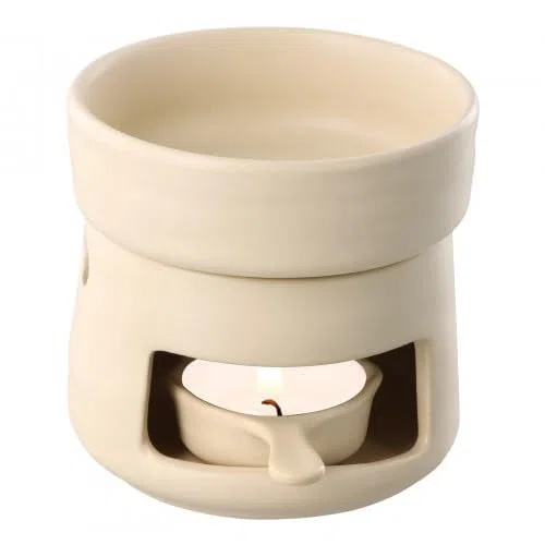 Lámpara Aromática de Cerámica, Quemador Aceites Esenciales con Cuchara de Velas, Portavelas Difusor de Aroma, Difusor de Aceite Aromático para Casa, Halloween, Navidad (Amarillo, 1 Pieza)