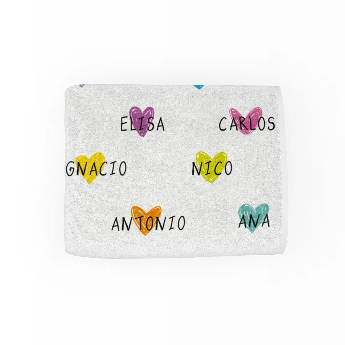 Pla Pla Pla Toalla Personalizada 100x150 cm. con Nombres de Alumnos para maestras y Profesores | Regalo Original para Maestros | Toalla de Playa o Piscina para Profesores con Nombres de niños