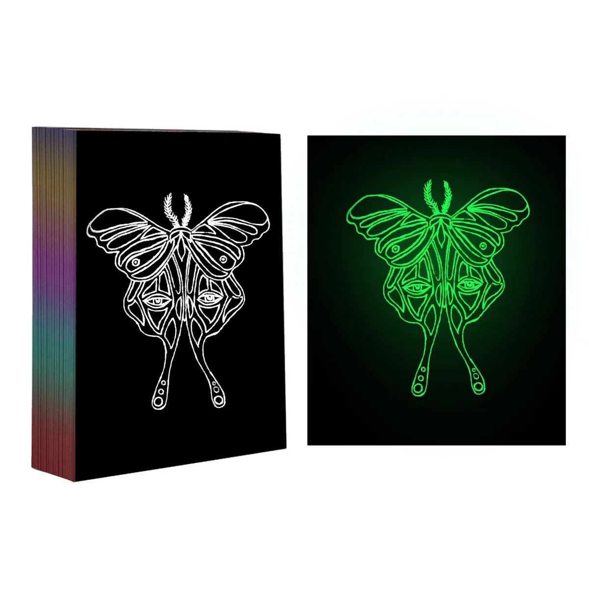 SCULPFUN 50 hojas de papel luminoso para rascar, 28 x 20,8 cm, papel fluorescente para rascar para el grabado láser creativo DIY