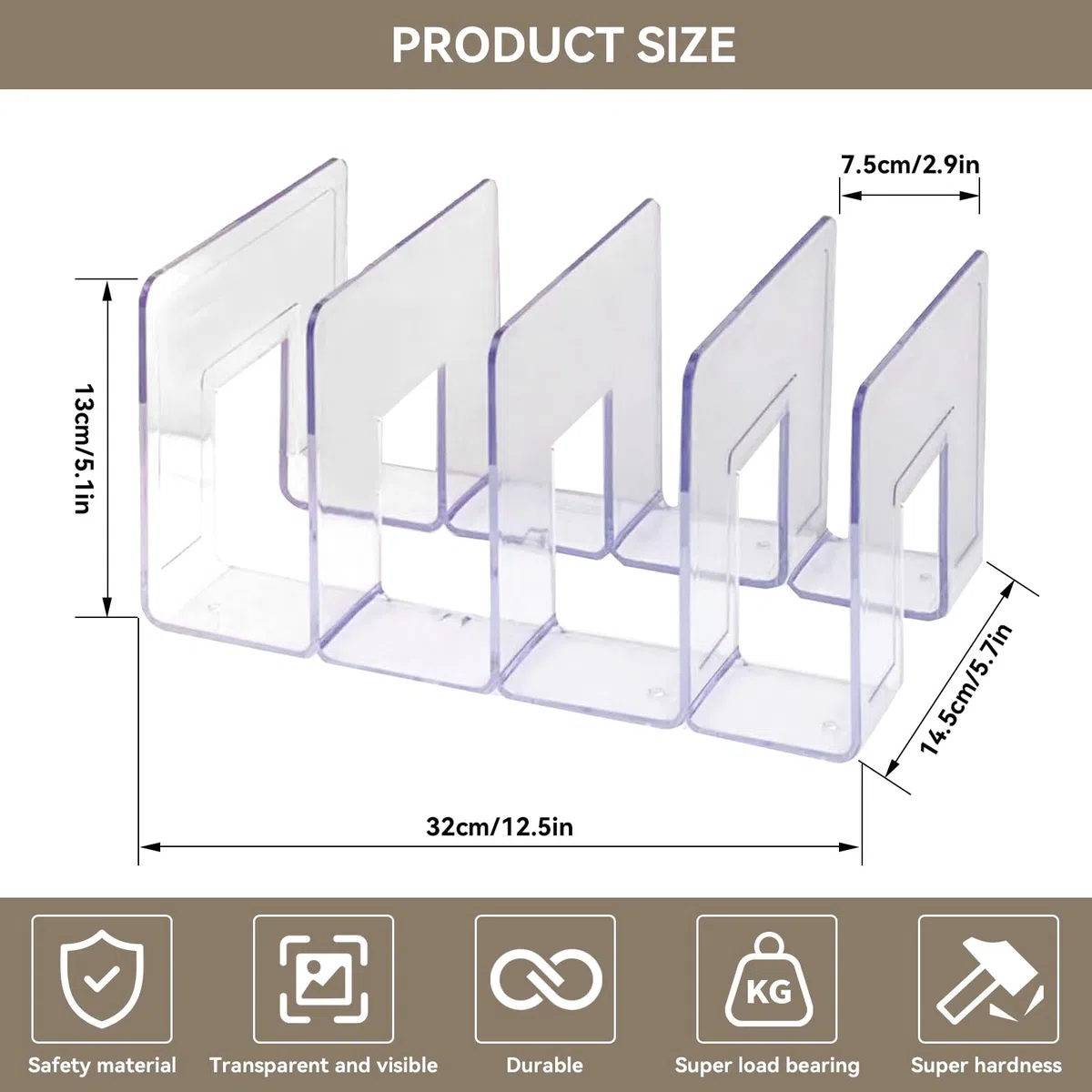 Cyrank Organizador De Bolsos para Armario - Estante De Plástico Apilable, Divisores Transparentes para Dormitorio (L)