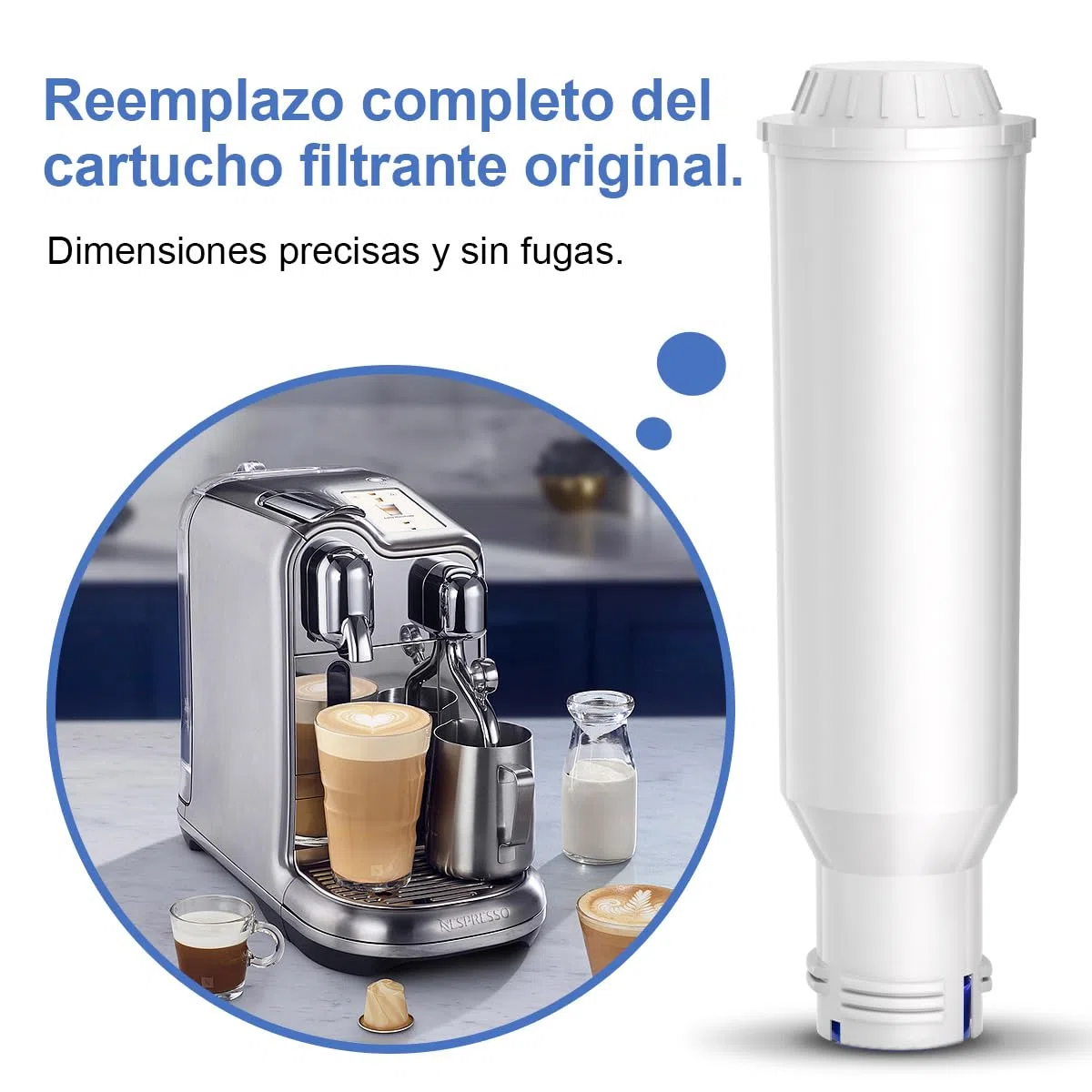 Filswa Filtro de agua para cafetera, repuesto compatible con Krups F088, Nivona cartucho de filtro de agua, Jura, Bosch, Gaggenau, Melitta Barista TS y más cartuchos de filtro de café, (6)