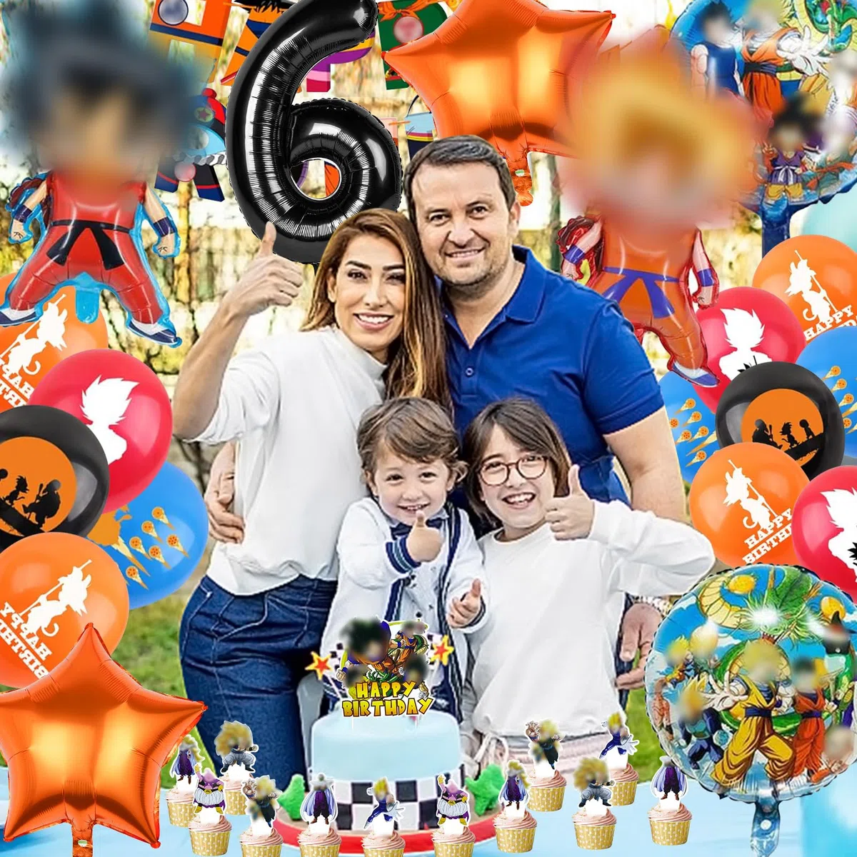 37 Piezas Set de Cumpleaños Dragnball 6 Años Niño, Decoracion Cumpleaños Dragnball Globos de Infantil, Decoración Globos para Fiesta de Niños