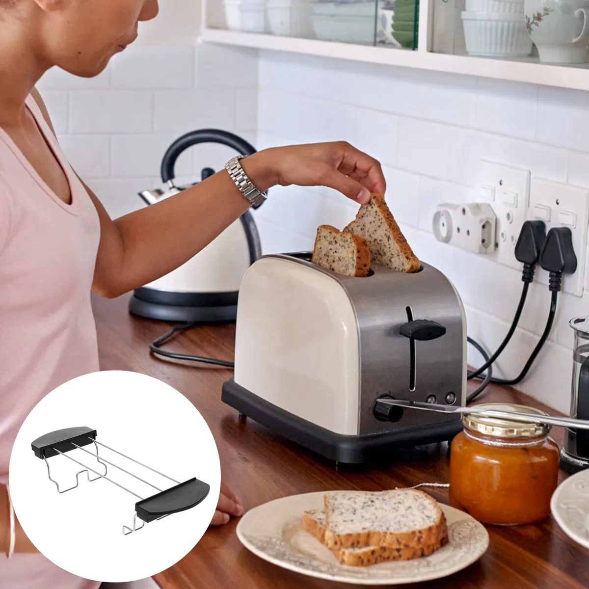 UPKOCH Bastidores De Calentamiento Para Tostadora Rejilla Para Sándwich De Acero Inoxidable Rejilla Para Tostadas De Soporte Para Rebanadas De Clip Para Sándwich Para Tostadora