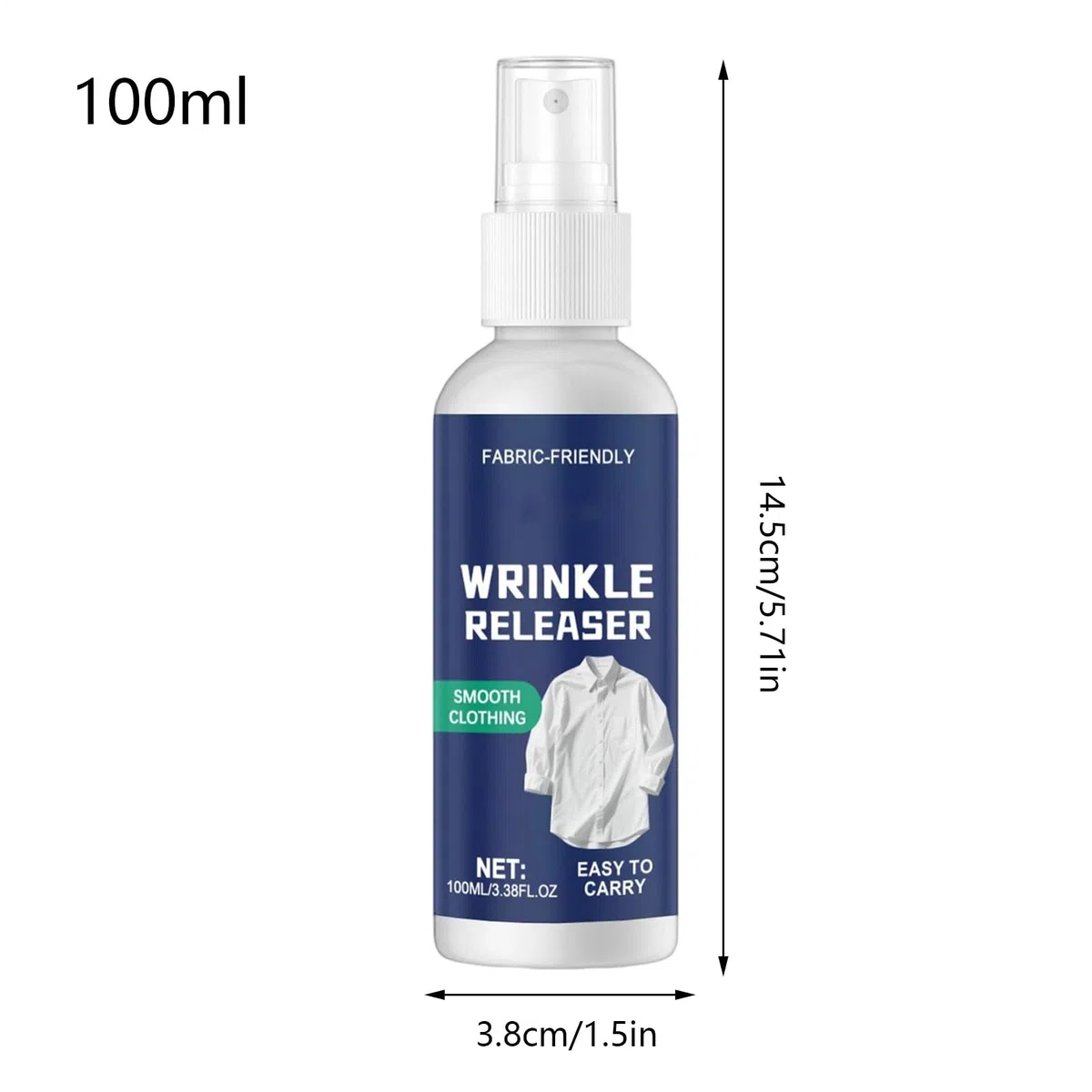 Spray para Planchar Ropa - Spray Refrescante para Ropa 100ml - Eliminador De Olores con Fragancia Ligera Ayuda para Planchado para Viajes Hogar Playas Vacaciones