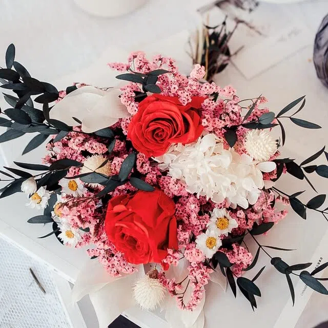 Ramo de Flores Naturales secas, Cristal Rosa, Hierba de Pampa, Hojas de eucalipto, Flor de Hortensia, Accesorios de decoración para Bodas y matrimonios