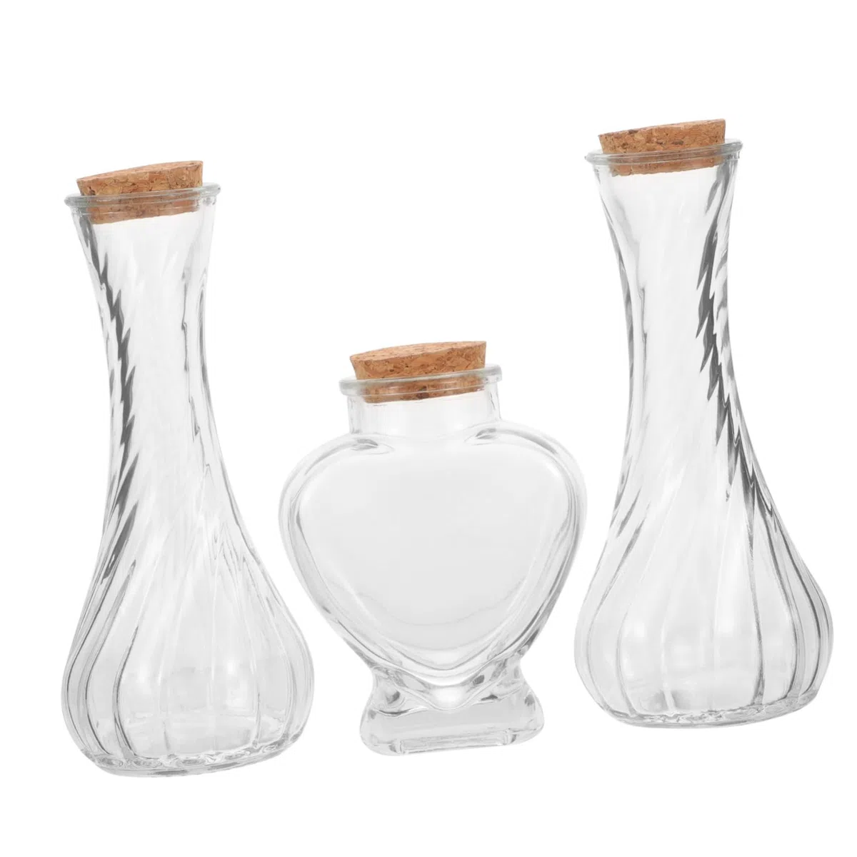 TOPBATHY Kit Ritual Ceremonia Arena Boda 3 Recipientes de Vidrio Vacío y Mini Botellas Corcho para Decoración DIY Ligera y Elegante