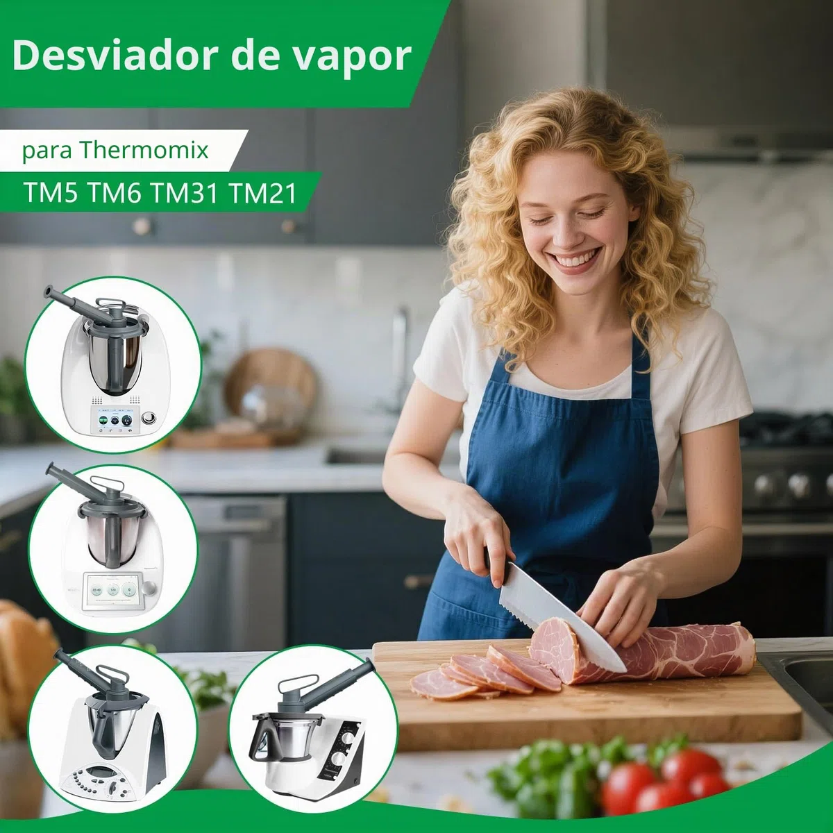KULACO Desviador De Vapor Para Thermomix TM6 TM5 TM31 TM21, Desviador De Vapor Para Proteger Armarios Colgantes De Cocina, Descargador De Vapor Sin Bpa, Accesorios De Cocina Para Vorwerk TM-5 TM-6