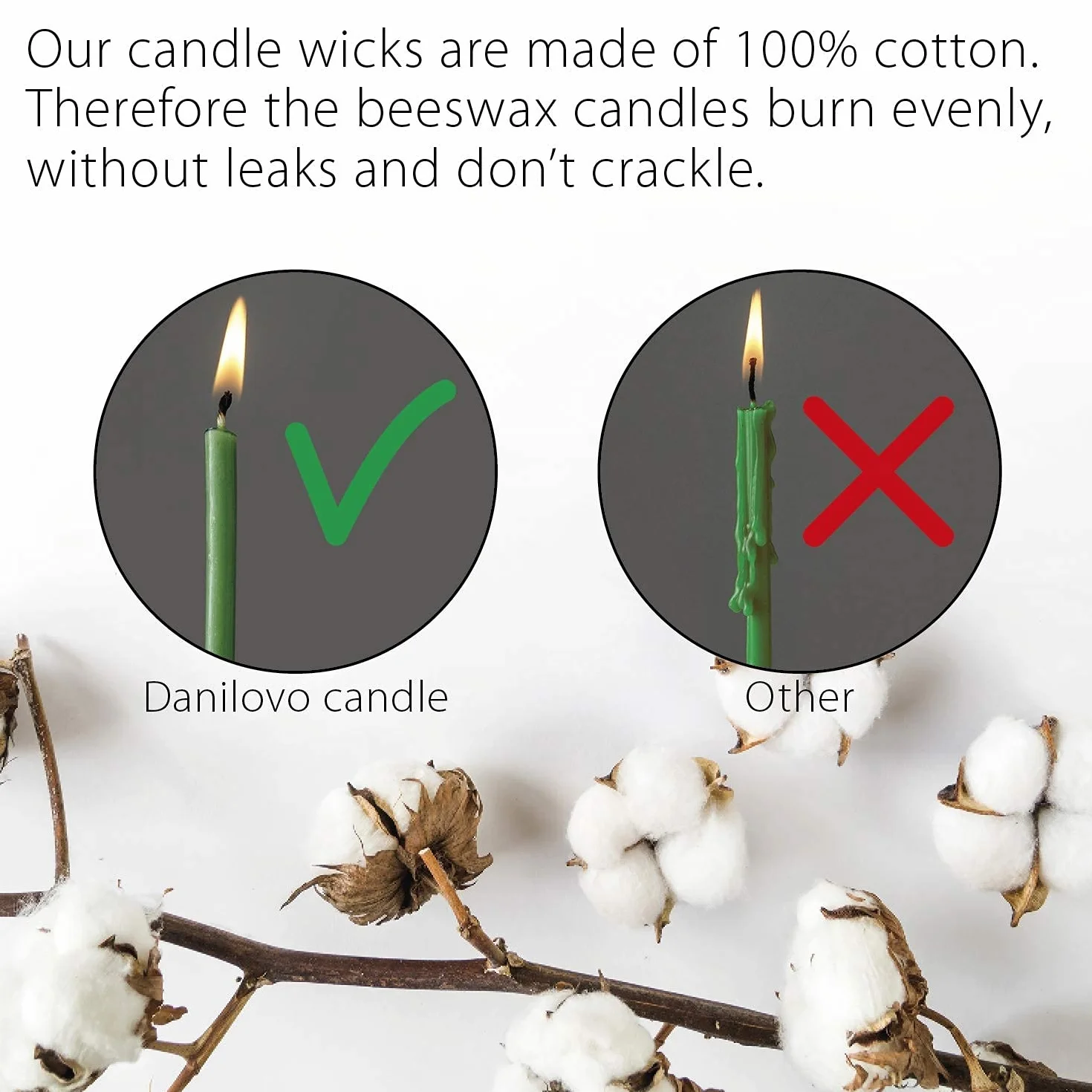 Danilovo Ritual - Velas de cera de abeja (verde) - Velas ortodoxas para oración o decoración de mesa de boda, no tóxicas - antigoteo, N100, altura: 16,5 cm, diámetro: 5,7 mm (50 unidades - 200 g)