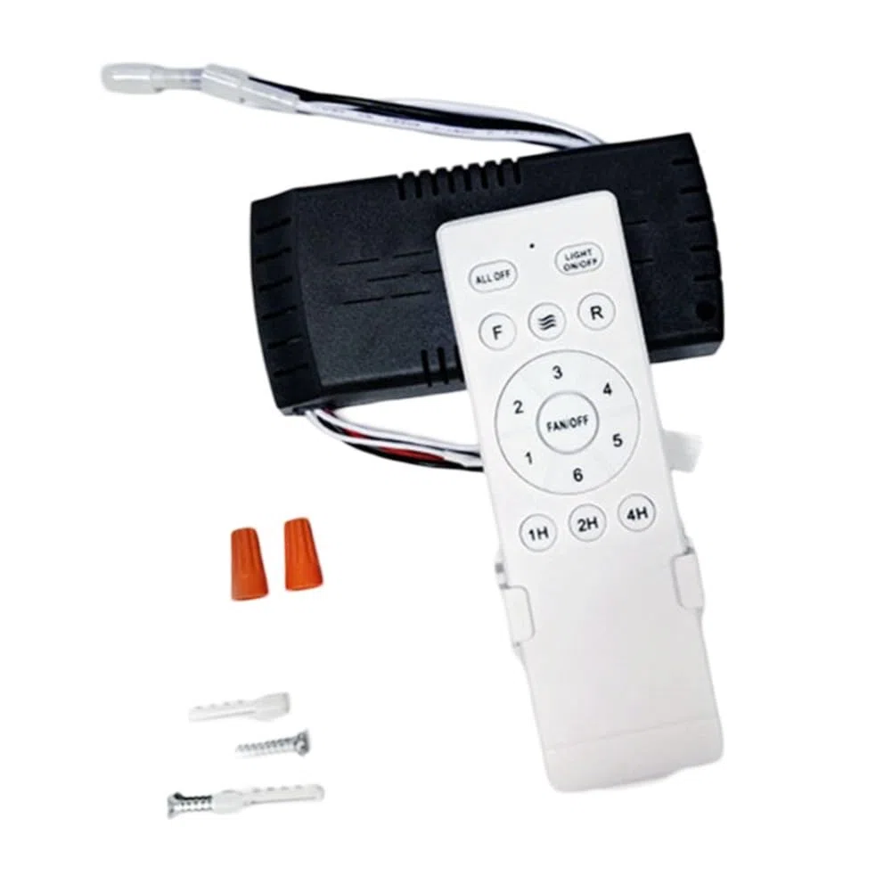 Kit de control remoto de ventilador de techo de conversión de frecuencia, controlador receptor de luz de 90 265 V con 30 m para rango, interruptor inalámbrico de 6 velocidades para oficina