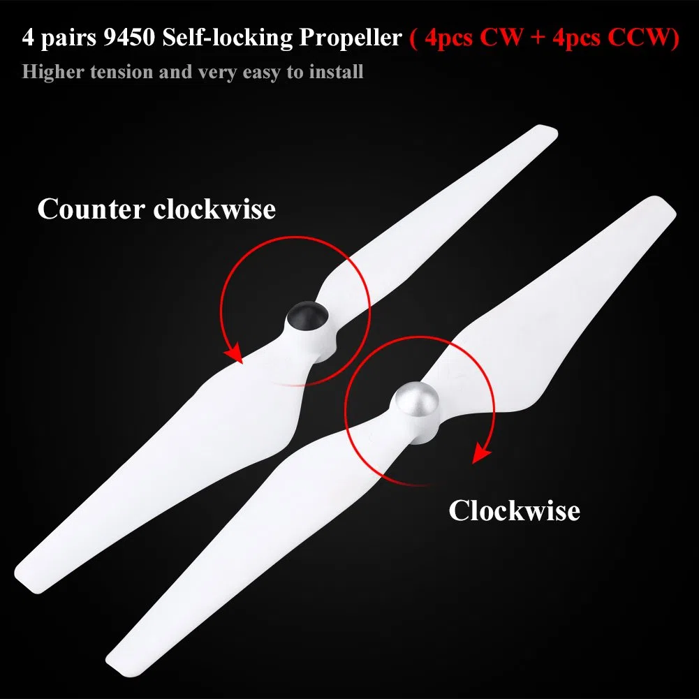Drfeify Hélices Autobloqueo, 8Pcs Set CW/CCW, Quadcopter, Compatible con Drones 1/2/3/3PRO/FC40/E300, para City, Countryside, Mountain, Forest, Beach, 4/6/8-channel Drones