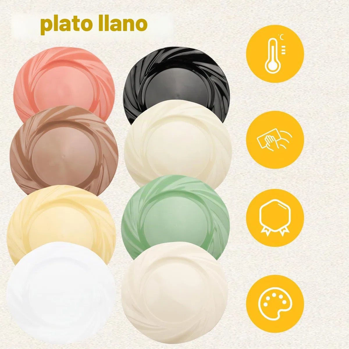 8 Colores Platos de Pasta Platos de Postre 19,5 x 1,5cm Platos Plastico Reutilizables Platos Hondos de Plástico para Pasta, Ensaladas, Filetes