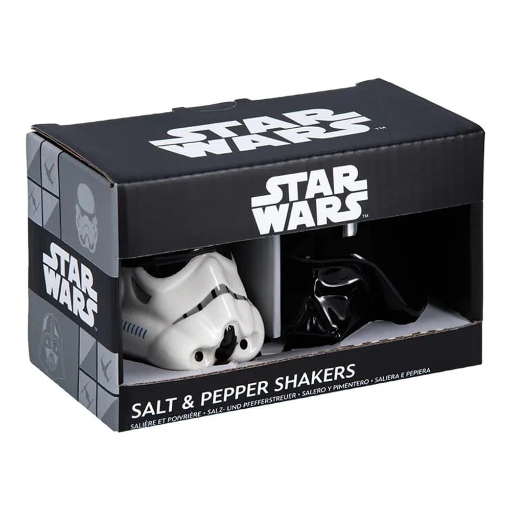 Star Wars - Juego de salero y pimentero con licencia oficial de Disney Stormtrooper y Darth Vader para decoración de cocina y hogar, regalo de inauguración de la casa para fanáticos de las películas,