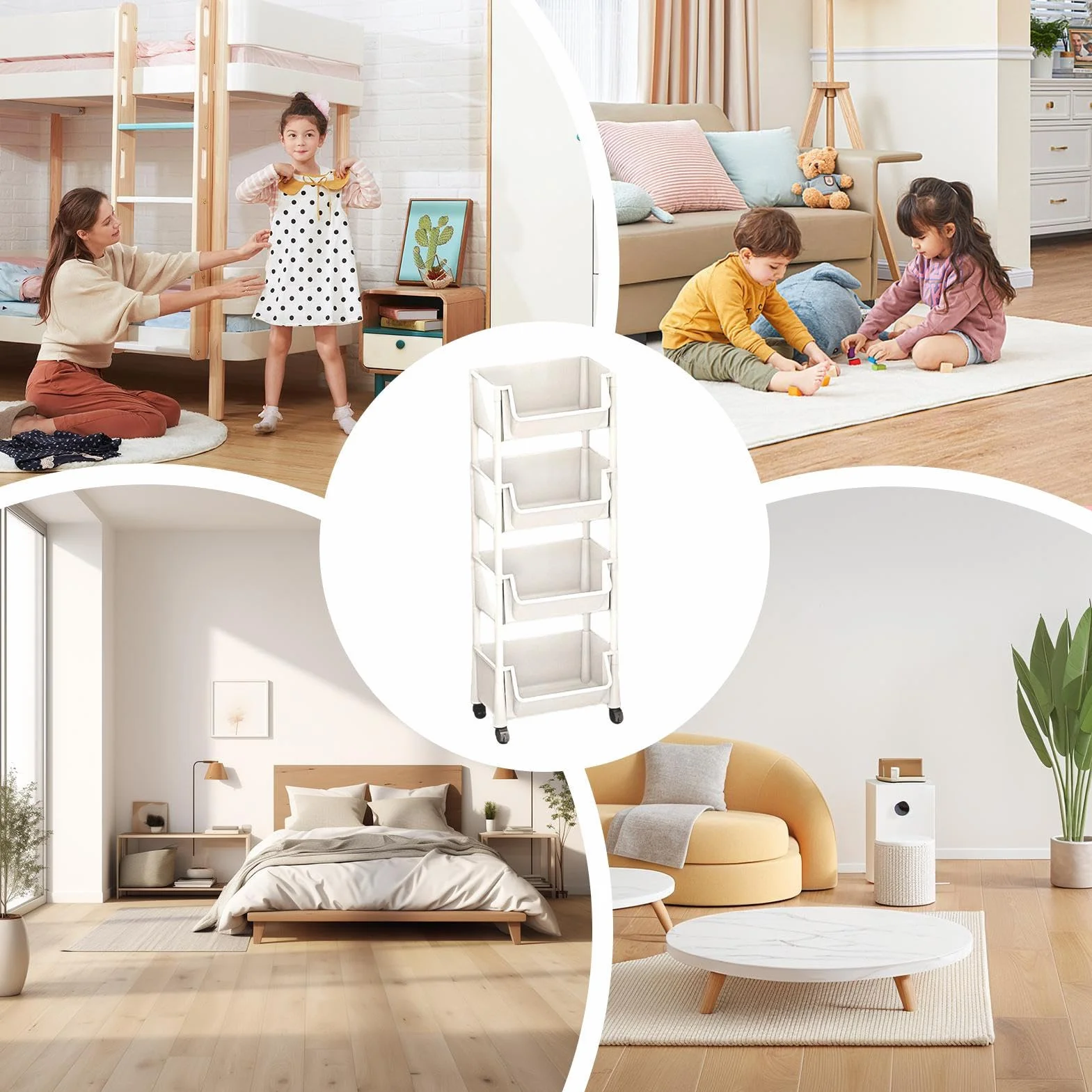 Carrito Multicapa, Carro Multiusos – Carro Porta Libros Multicapa | Organizador de Aperitivos para Juguetes, papelería, para Habitaciones pequeñas, Espacios Estrechos para Sala de Estudio, Aula