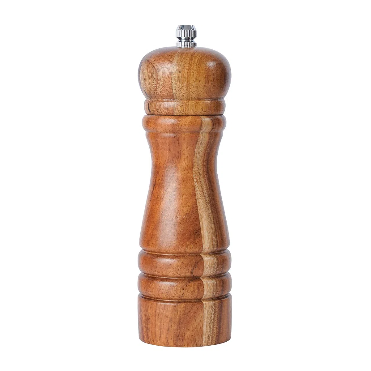 Molinillo de Pimienta. Molinillo de cerámica duro y ajustable. Madera de acacia, Altura de 16,5 cm
