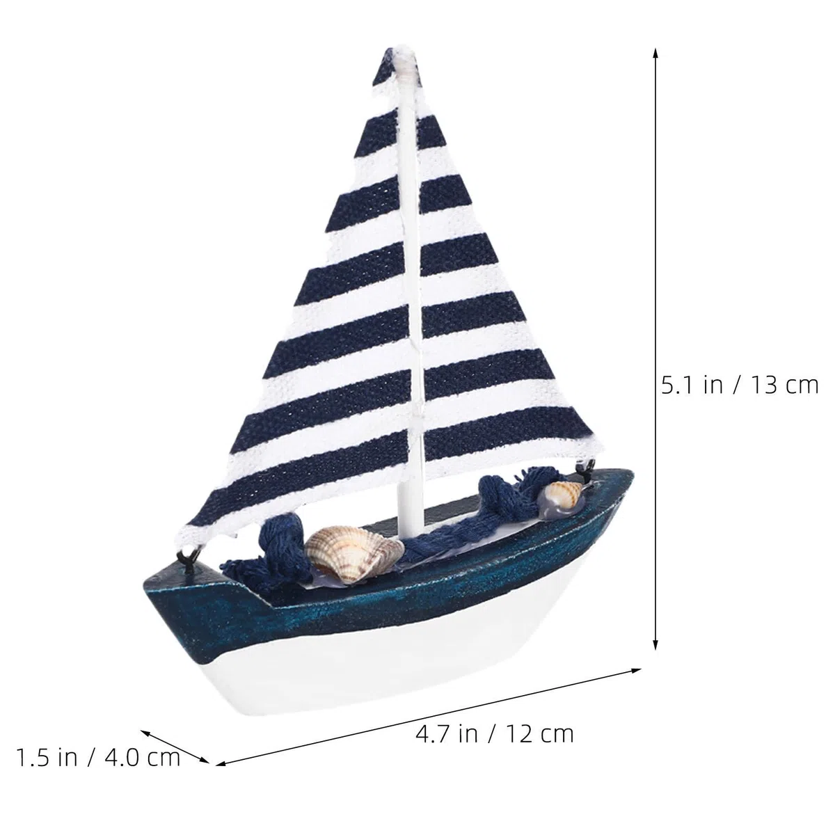 NUOBESTY 4 Piezas Miniatura Artesanal Barco de Vela de Madera Estilo Mediterráneo Diseño Detallado y Acabado Natural Decorativa para Hogar y Oficina