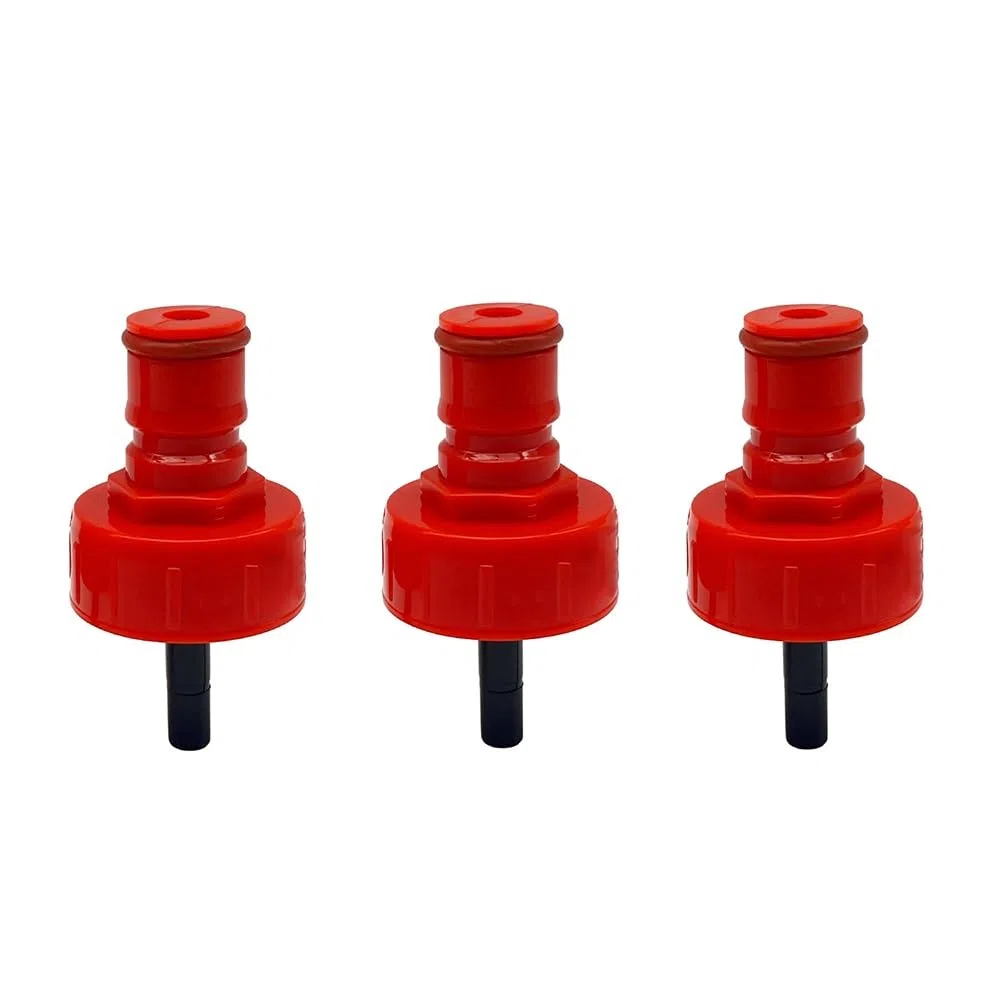 3 Tapones De Plástico Pet For Botellas De Gasificación Casera, Color Rojo, con Junta For Cerveza Carbonatada Y Agua con Gas.