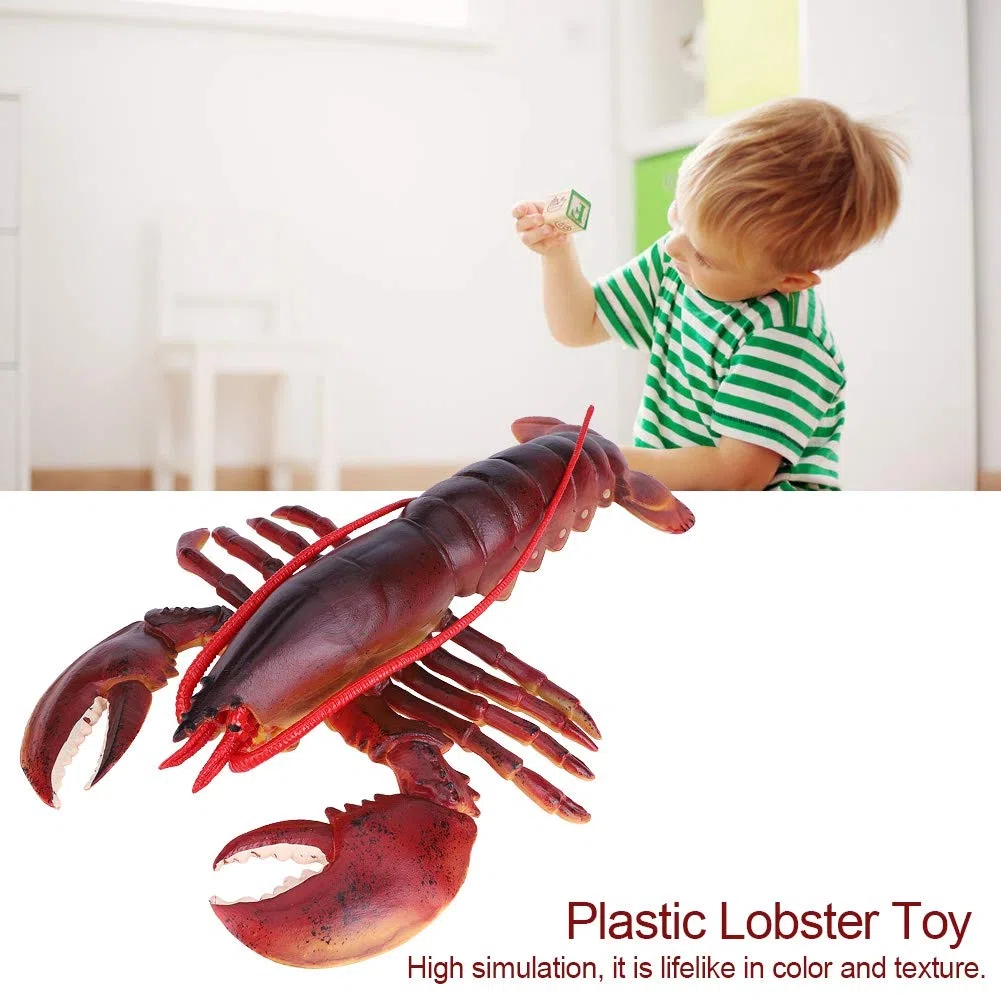 Decoración de langosta de plástico, langosta de plástico suave y(Dark-Australian Lobster, 23cm)