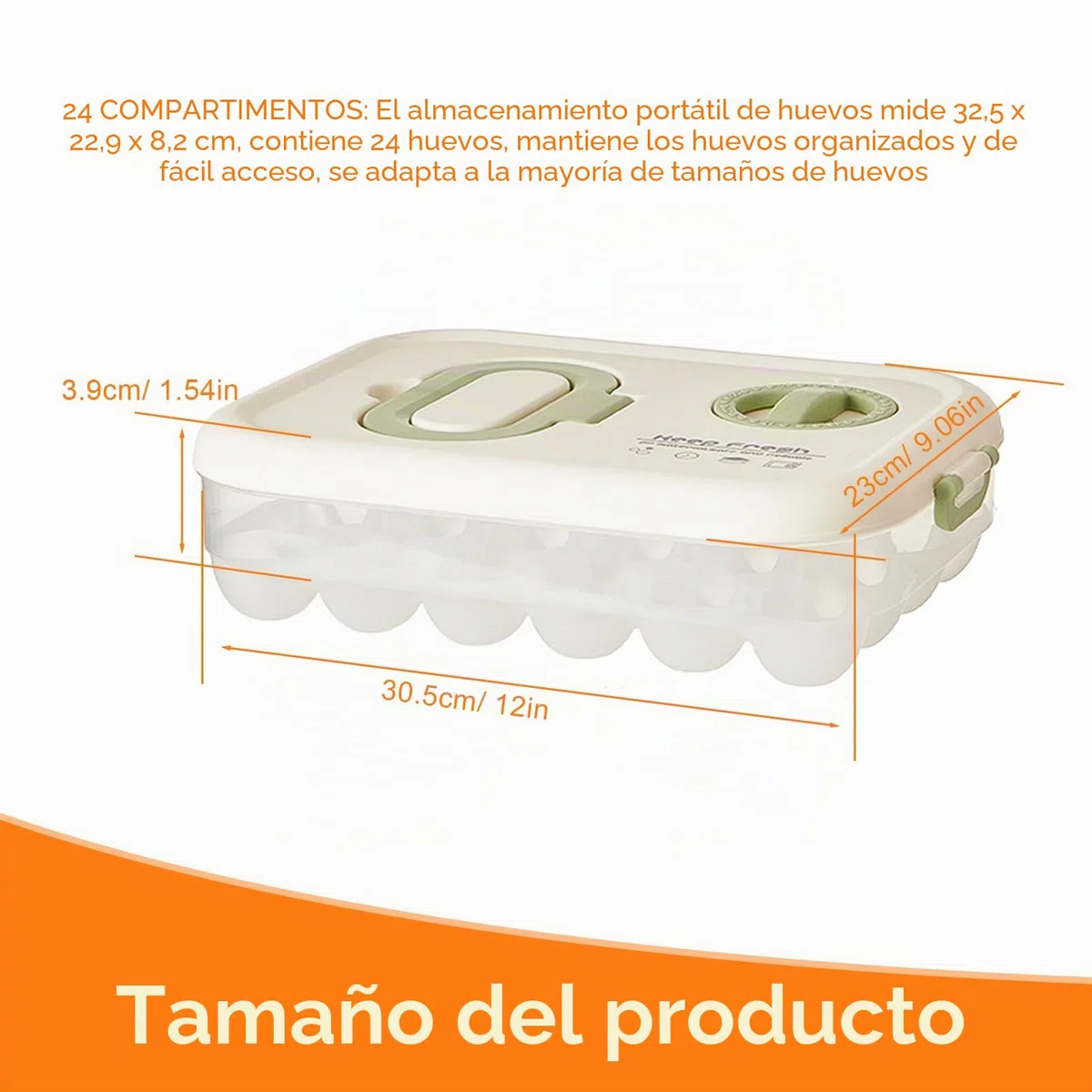 PARFCOHueveras para Frigorífico, Caja de Huevos con Temporizador, Almacenamiento Huevera de 24 Compartimentos, con Tapa Huevos Caja de Almacenamiento, para Frigorífico Cocina, Mesa Comedor, Armario