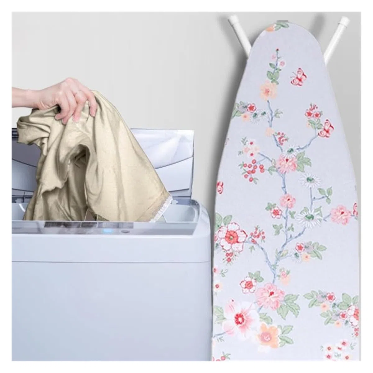 Funda de Repuesto para Tabla de Planchar, Reflectante del Calor y Resistente a Las Quemaduras (Flores pequeñas)