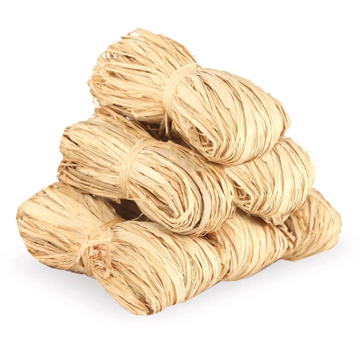 Bast Raffia Natural, Paquete de 6 Cintas, Florbast para Manualidades, Cuerda de Papel, Regalo para Floristas, Jardín, Boda, Marrón Claro
