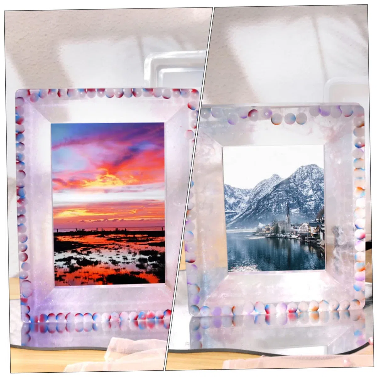 EXCEART Molde de Silicona para Marco de Fotos Diy, Molde Rectangular Grande Transparente, Resistente y Reutilizable, para Manualidades Creativas, Artesanía en Resina Epoxi, Uso Artístico