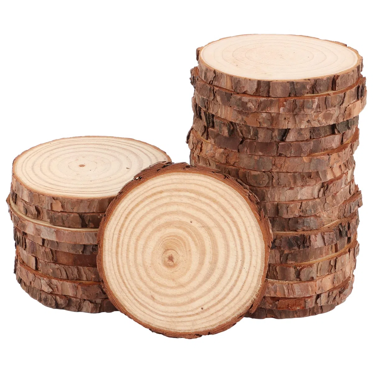 25 discos de madera de 11-12 cm sin agujero, disco de madera redondo, disco de árbol pequeño, discos de madera para manualidades, 10 mm de grosor para manualidades, manualidades, bodas,