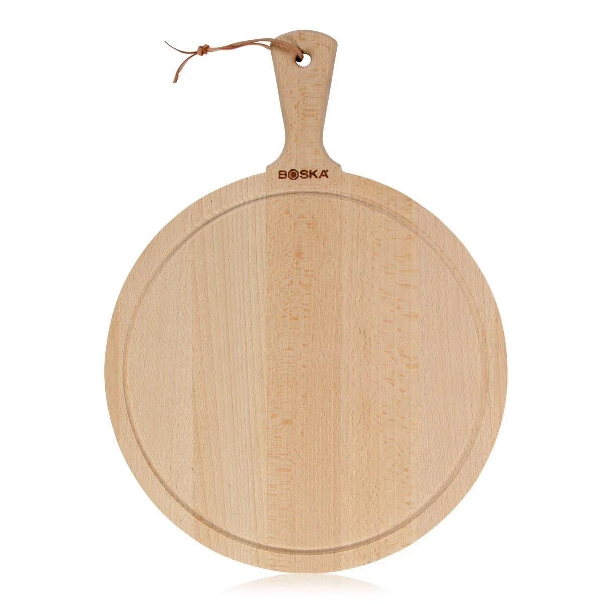 BOSKA Amigo L - Tabla redonda para queso, tapas o pan, 33 cm, madera y marrón, 445 x 330 x 20 mm