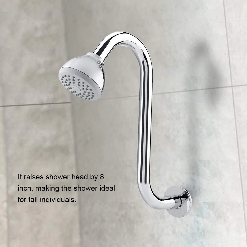 Brazo de Extensión para Ducha Accesorios de Baño 8 Pulgadas Acero Inoxidable 201 de Gran Altura S-Curvado