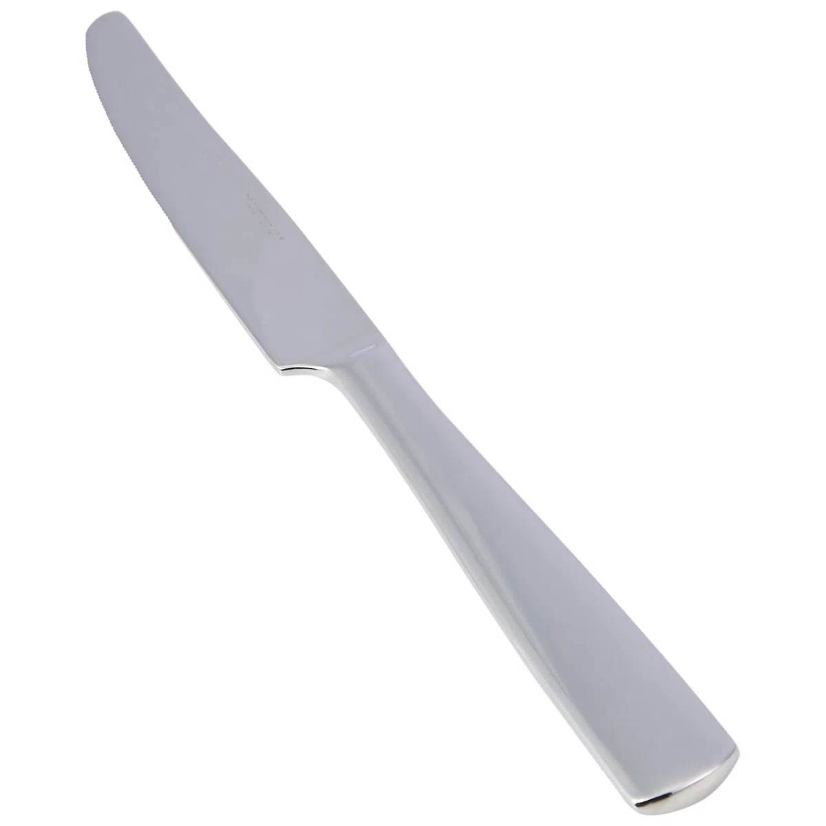 Amazon Basics Cuchillos de mesa de acero inoxidable con borde cuadrado, 12 Unidad, Plateado