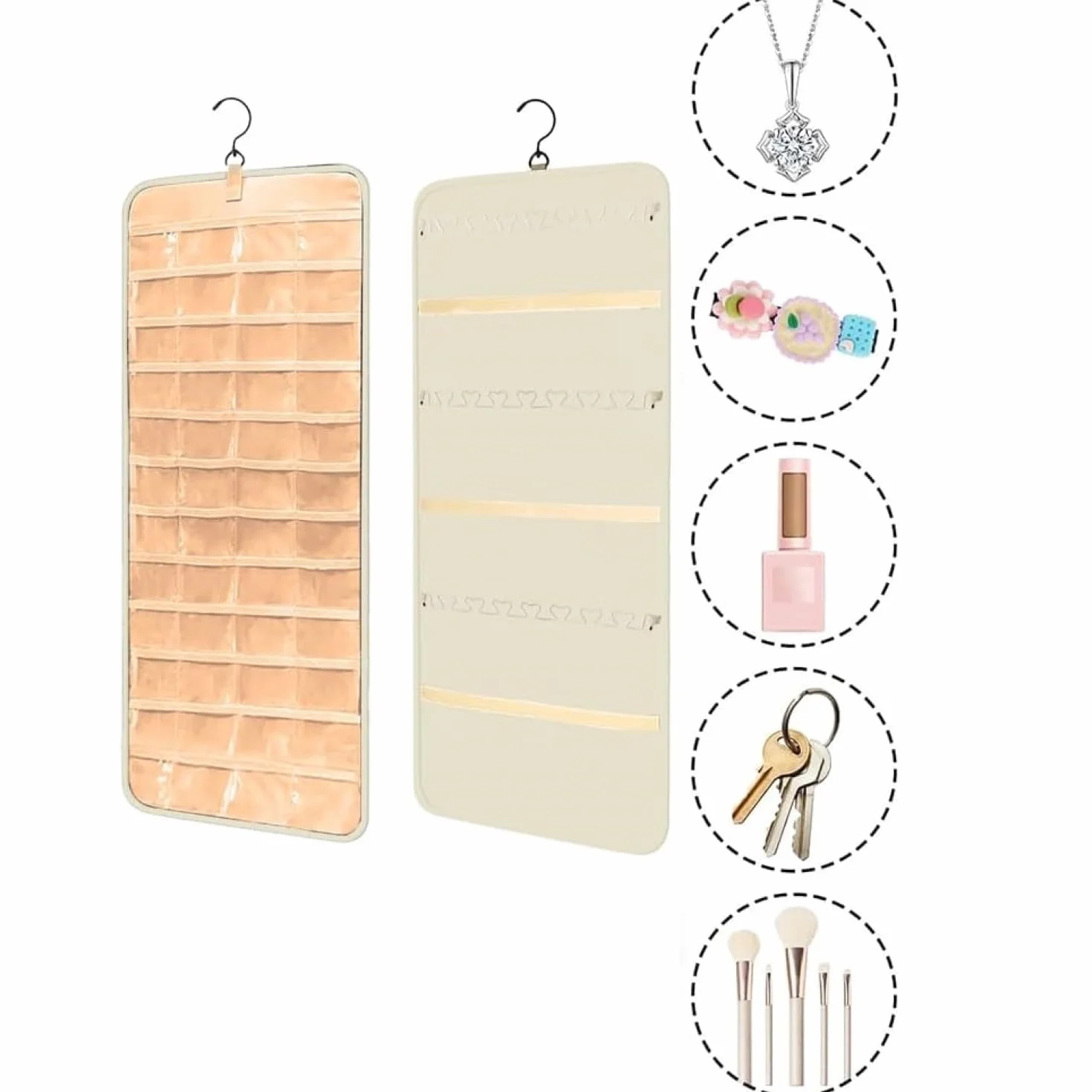 Organizador de joyas para armario, expositor para guardar joyas, colgador para pendientes, colgador de pared para collares de mujer, organizador colgante para joyas, soporte para collar de armario
