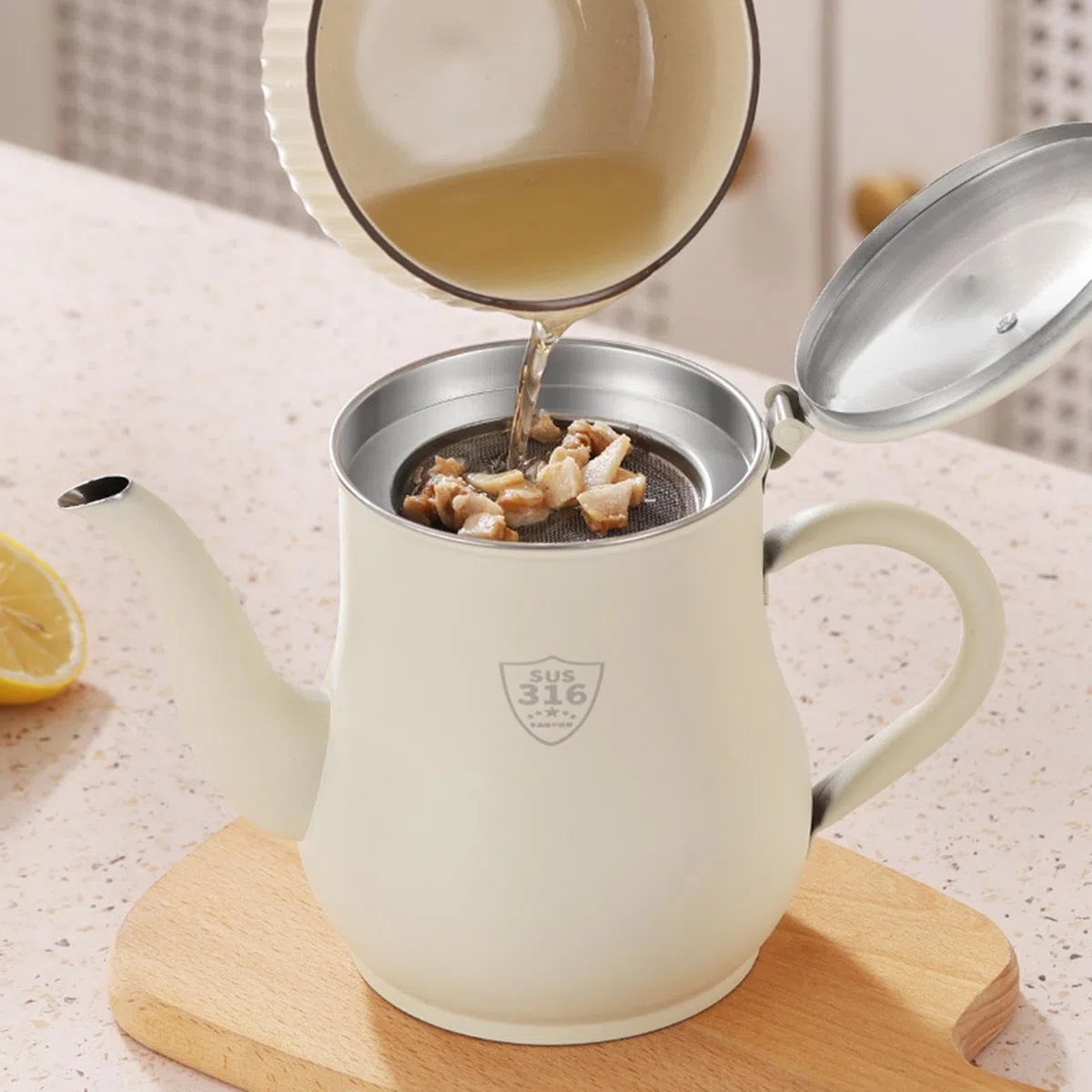 Contenedor de grasa de tocino con colador, colador de aceite de acero inoxidable con tapa a prueba de polvo, recipiente de almacenamiento de aceite de cocina para aceite de cocina usado, grasa y