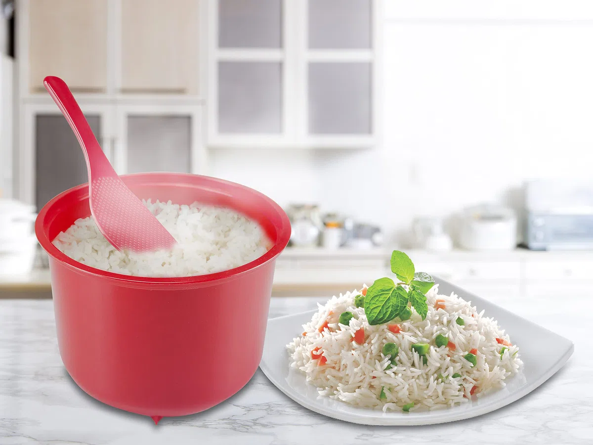 BEPER C106CAS001 Olla arrocera para microondas, Olla arrocera para microondas,2.6L, Cereales, Legumbres, Cuscús, Sin BPA
