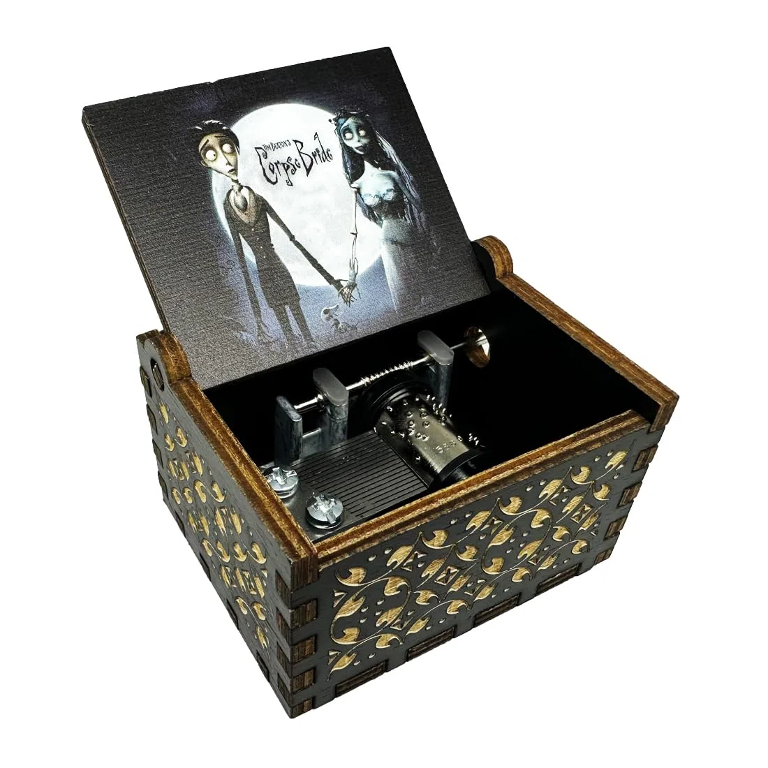 Youtang CorpseBride - Caja de música de madera, estuche grabado antiguo, regalo de cumpleaños, regalo del día de San Valentín, día de la madre, día del padre, regalos infantiles, decoración del hogar