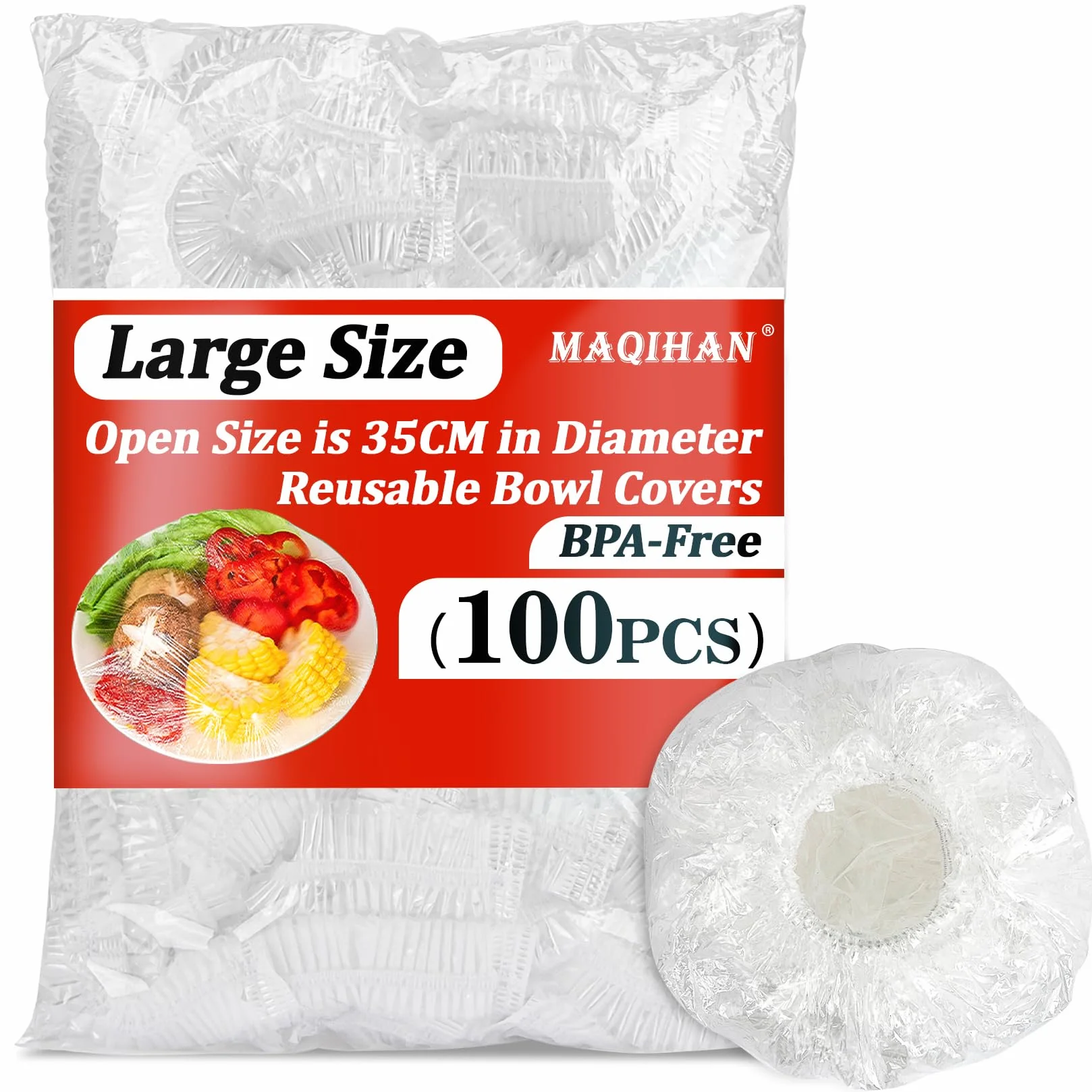 MAQIHAN 100 fundas reutilizables para cuencos, tamaño grande, 52 cm de longitud
