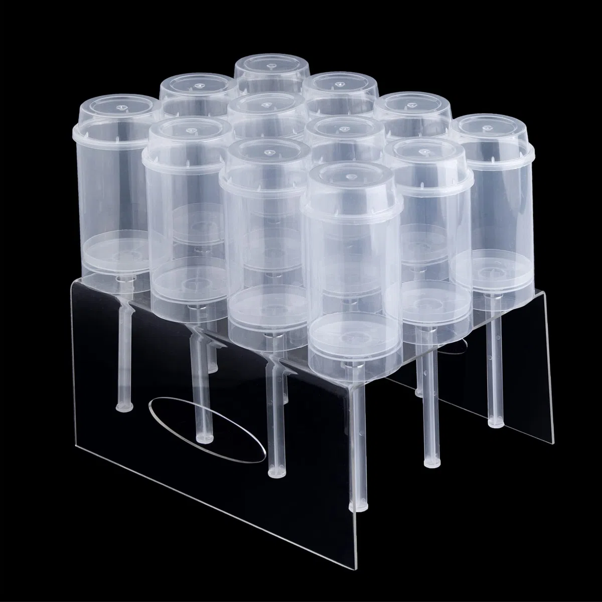 Paquete de 12 contenedores Push Up Pop para tartas con bandeja, soporte para moldes de cake pop, para golosinas caseras, aperitivos de postre
