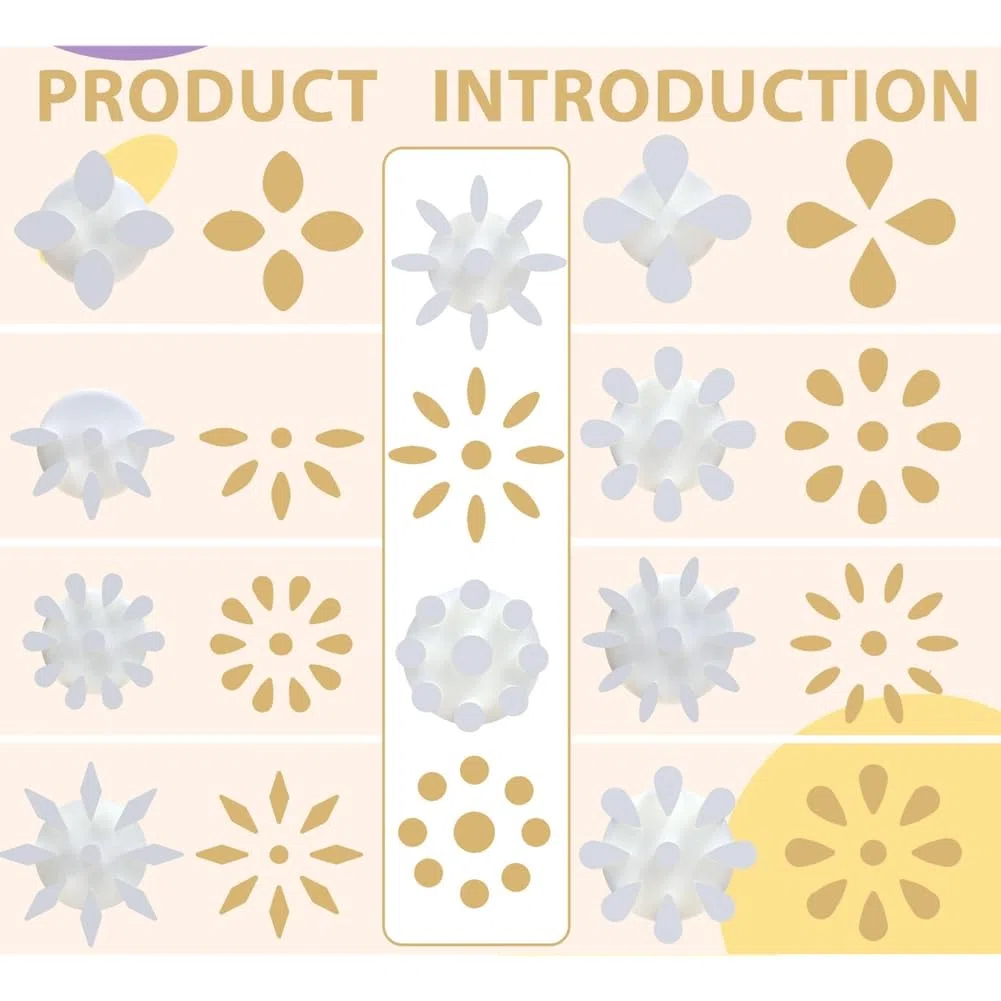 Herramientas para Pintar Pétalos de Flores por Puntos, Herramienta para Punteado de 10 Pétalos, Herramientas para Flores de Doble Cara, Sellos Florales para Hacer Tarjetas.