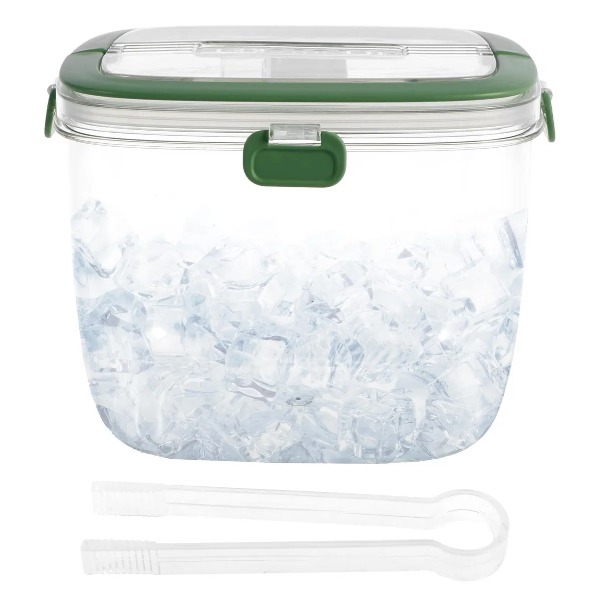 Cubo de hielo con tapa y pinza, contenedor de hielo sellado con asa, cubo de almacenamiento portátil de 5 litros, cubo de vino multifuncional para cóctel, congelador, bar, fiesta, barbacoa, camping