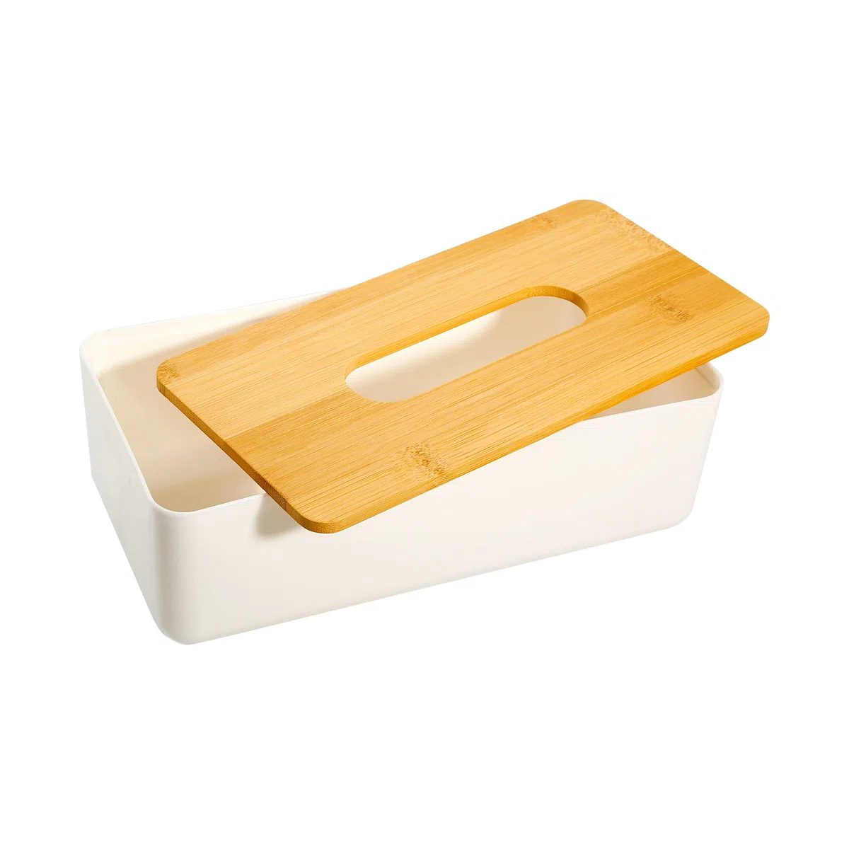 Caja para pañuelos, Soporte para Pañuelos, Portapañuelos de Papel Caja, Recargable, Blanco, para Baño, Salón, Oficina, 26 x 13,2 x 8,8-1 Unidad