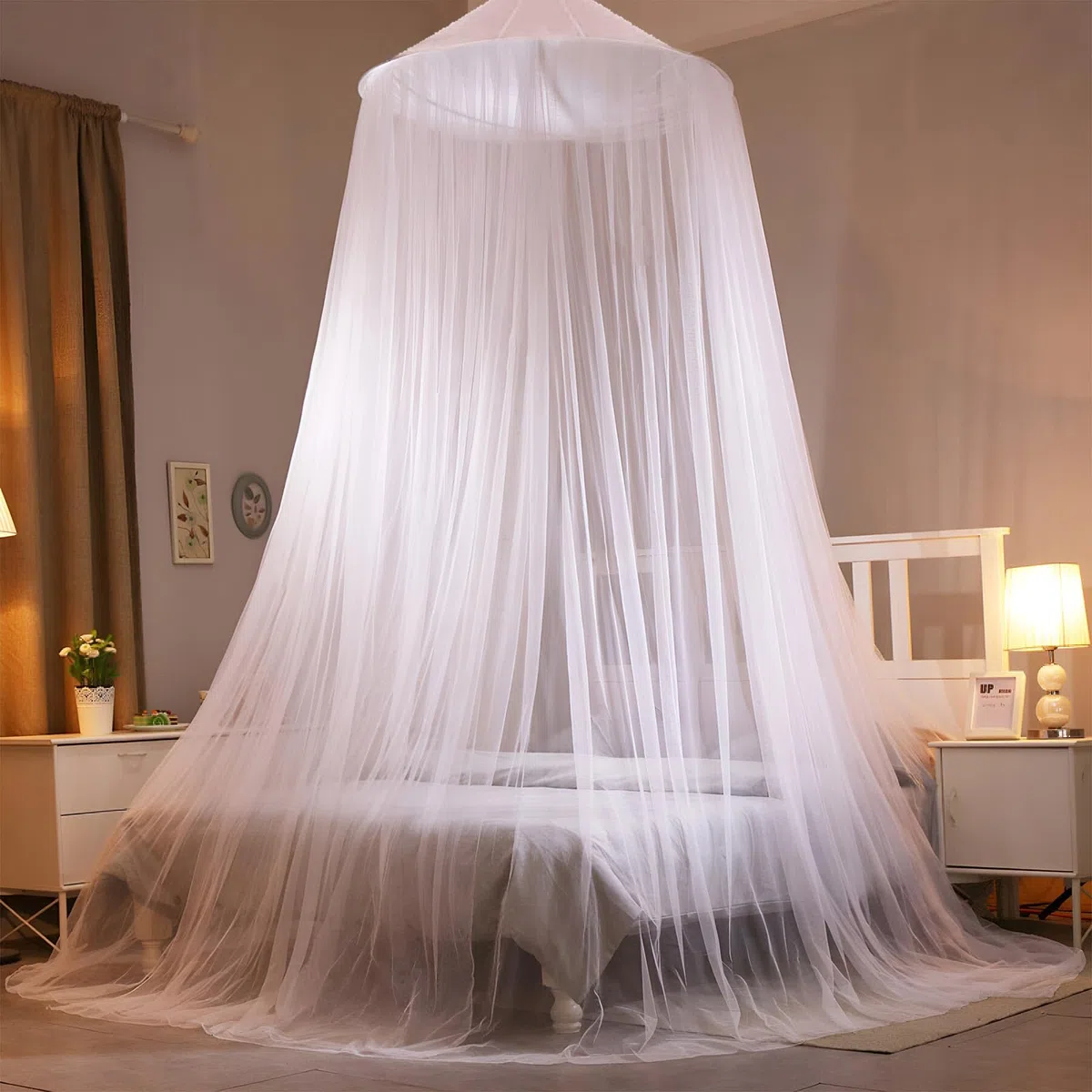 HOOPOE Mosquitera Cama Matrimonio Individual,2 Piezas Mosquito Net for Bed Dosel, Mosquitero Cúpula Universal Poliéster,Viajes Mosquitera Plegable Portátil 60x250x900cm