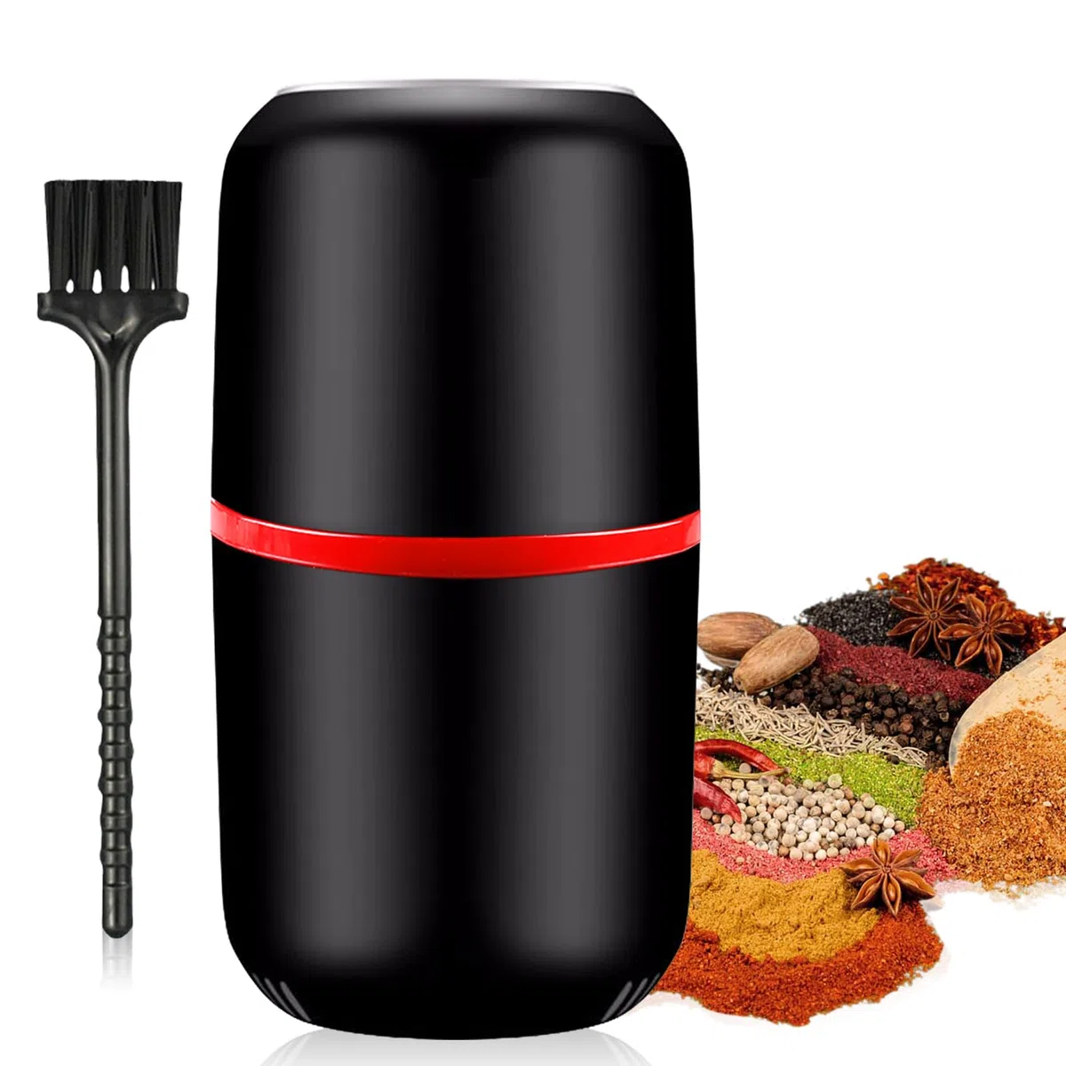 Vegena Molinillo de café Eléctrico, Molinillo Eléctrico de Pastillas, Molinillo Café Eléctrico, Triturador eléctrico para pastillas para Granos de café, Especias, Granos a Polvo (Negro)