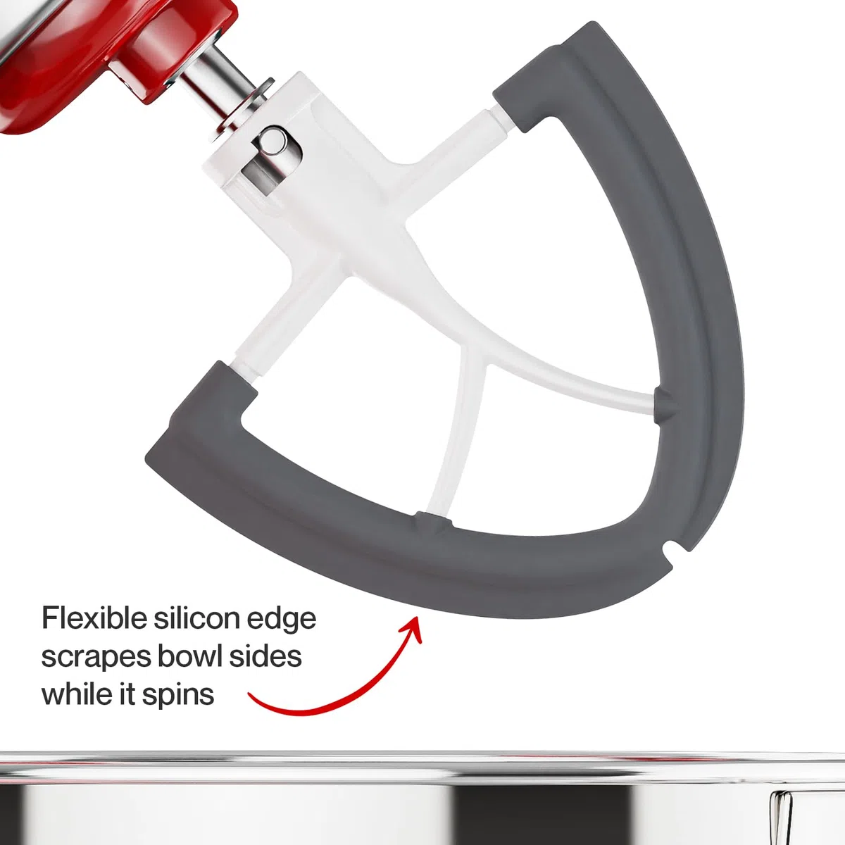 Batidora de varillas Flex Edge para KitchenAid, Batidora de varillas planas 4.5-5 cuartos para KitchenAid con rascador