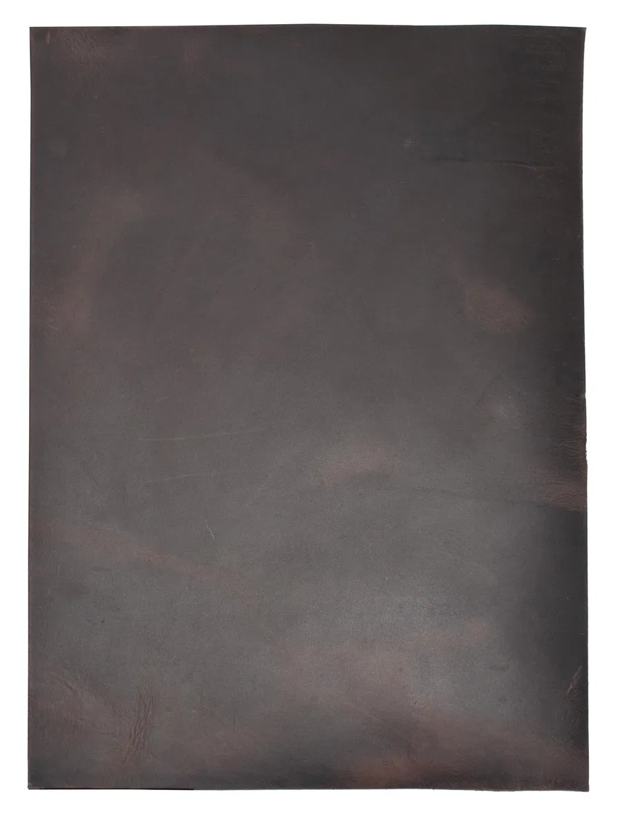 Cuero de ternera de 1,7 mm de grosor. Tira de cuero Crazy Horse encerado. Hojas de cuero genuino para manualidades. (1, café, A4 (210 x 297 mm))