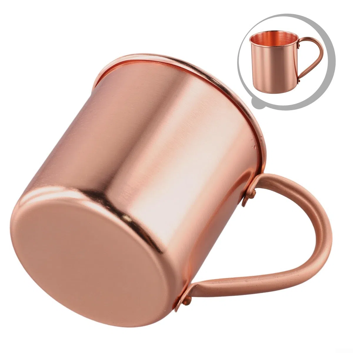 Taza de cobre puro de 450 ml para café y cerveza, vaso de cobre de lado recto, mejora el sabor, para camping, hogar y bar uso