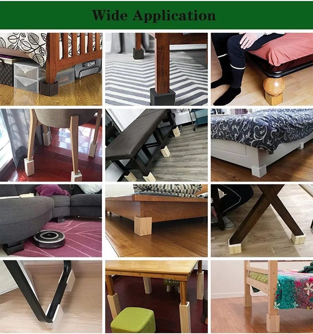 4 Pack Uping Elevador de Muebles, Elevadores Ajustables para Camas Mesas Mobiliario Elevadores de Muebles de Altura, Elevadores de Cama (5 * 5 * 5cm)