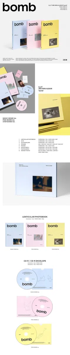 ILLIT Bomb Album [MAGIC BOMB ver.]+Pre Order Benefits+BolsVos Exclusive K-POP Inspired Digital Merches